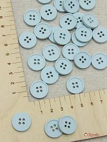 Пуговица пластмасса, цв.бл.голубая дымка, 17мм, 4 отверстия