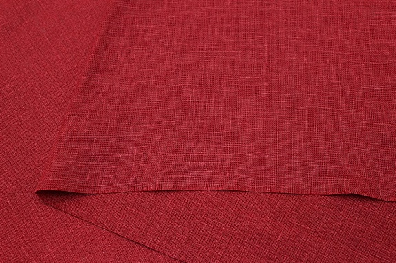 Лен костюмный цв.Красно-бордовый, СОРТ2, ш.1.5м, лен-100%, 190гр/м.кв